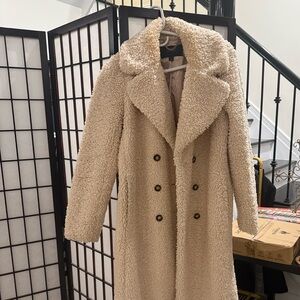 J. Crew Woman’s Double Breasted Ivory Teddy Top Coat